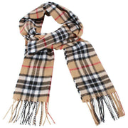 Ingles Buchan Thomson Camel Lambswool Écharpe - Beige/Blanc/Noir