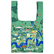 Kind Bag London Medium Reusable Bag - London Map Green