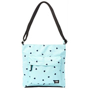 Sac à bandoulière moyen en toile recyclée Roka Kennington B - Bleu/Cœurs bleus
