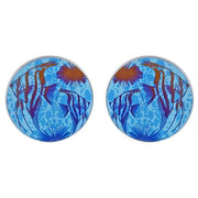 Ti2 Titanium Large Angelfish Stud Earrings - Blue