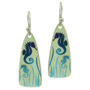 Ti2 Titanium Seahorse Drop Earrings - Yellow