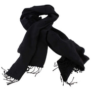 Bassin and Brown Alberto Chevron Wool Scarf - Black