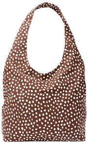 Roka Hoxton Grand sac à bandoulière en toile de coton - Marron à pois