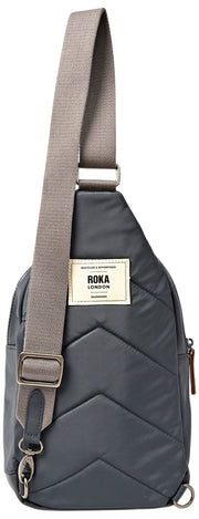Roka Willesden Large Recycled Nylon Crossbody Bag - Beluga Grey