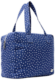 Roka Sloane Sac à bandoulière en toile de coton de taille moyenne - Bleu marine à pois