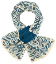Elie Beaumont Knitted Pull Through Scarf - Teal Basketweave