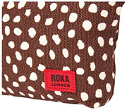Roka Maida Vale Petite pochette en toile de coton - Pois marron