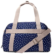 Petit sac de sport en toile recyclée Roka Gatwick - Bleu marine à pois