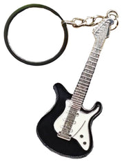 Bassin et Brown Guitar Key Ring - noir / blanc / argent