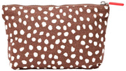 Roka Maida Vale Petite pochette en toile de coton - Pois marron