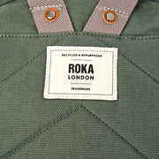 Petit sac à dos en toile de coton Roka Hampton - Vert saule