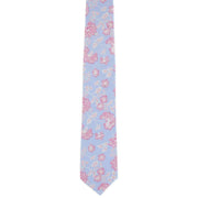 Michelsons of London Climbing Spring Floral Silk Tie - Light Blue/Pink