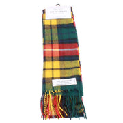 Locharron of Scotland Bowhill Buchanan Modern Lambswool Tartan Scarf - Yellow/Green/Red/White