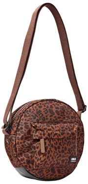 Roka Paddington Small Recycled Canvas Crossbody Bag - Mini Leopard Brown