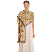 powder-patterned-palms-cotton-scarf---beigebrownyellow-34449287