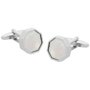 david-van-hagen-mother-of-pearl-octagonal-cufflinks---whitesilver-34498472