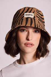 Hindbag Bob Bucket Hat - Cinnamon Zebra Brown