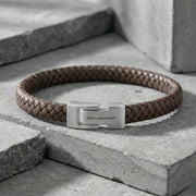 steel-barnett-archie-braided-leather-bracelet---brown-35896618