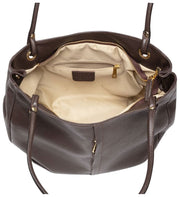 Elie Beaumont Curved Soft Tote Bag - Chocolate Brown
