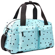 Sac de sport Roka Gatwick en toile recyclée de taille moyenne - Bleu imprimé cœur