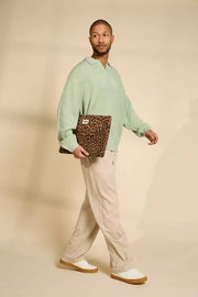 Hindbag Ava Medium 15inch Laptop Case - Leopard Cinnamon Brown