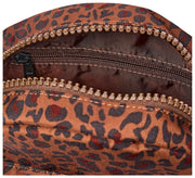 Roka Paddington Small Recycled Canvas Crossbody Bag - Mini Leopard Brown