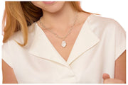 Collier à grosse chaîne avec pendentif en perles Keishi de Pearls of the Orient - Argent/Blanc