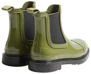Hunter Comando Gloss Chelsea Boots - Lizard Green