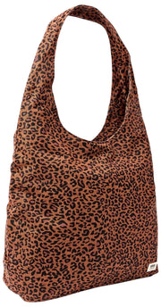 Roka Hoxton Grand sac à bandoulière en toile de coton - Mini Léopard Marron