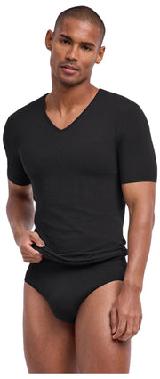 Falke Daily Seamless V-Neck T-Shirt - Black