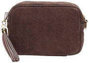 Elie Beaumont Suede Crossbody Bag - Dark Brown