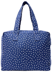 Roka Sloane Sac à bandoulière en toile de coton de taille moyenne - Bleu marine à pois