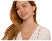 Collier à grosse chaîne avec pendentif en perles Keishi de Pearls of the Orient - Or/Blanc