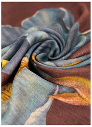Écharpe portefeuille en laine Powder Iris - Bleu