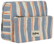 Hindbag Alix Extra Large Toiletry Bag - Orange/Blue Stripes