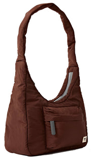 Roka Belsize Recycled Taslon Small Handbag - Chocolate Brown