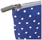 Roka Maida Vale Small Cotton Canvas Pouch - Navy Polka Dot