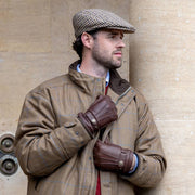 Dents Blashford Tweed Flat Cap  - Brown
