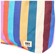 Roka Hoxton Grand sac à bandoulière en toile de coton - Larges rayures multicolores