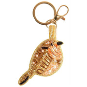 powder-robin-red-breast-beaded-keyring---gold-34477463