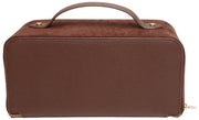 Alice Wheeler London Kensington Suede Train Case - Chocolate Brown