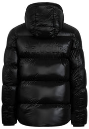 Helvetica Mountain Pioneers Silver 2 Hooded Down Jacket - Black