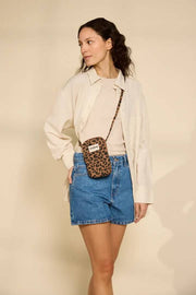 Hindbag Bill Phone Bag - Léopard Cannelle Marron
