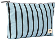 Pochette moyenne en toile de coton Roka Maida Vale - Rayure bleue