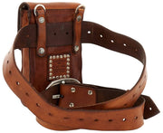 Campomaggi Siena Stud Phone Holder Bag - Cognac Tan