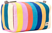 Roka Mayfair Petite trousse de toilette en toile de coton - Larges rayures multiples