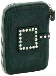Campomaggi Asciano Quilted Stud Purse - Green Bottle
