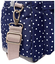 Petit sac de sport en toile recyclée Roka Gatwick - Bleu marine à pois