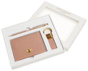 Alice Wheeler London Bow Card Holder Porte-clés et stylo Coffret cadeau de luxe - Rose