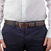 dents-woven-leather-and-cotton-belt---green-34491122